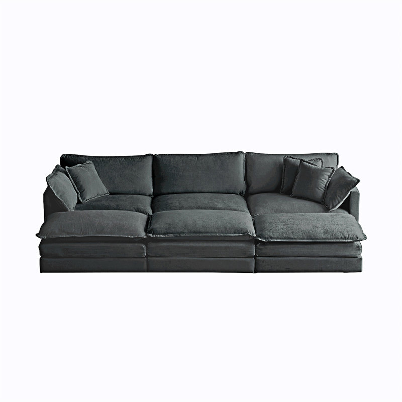 Canapé modulaire rembourré avec repose-pieds réversible