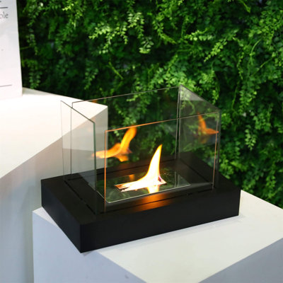 13.5" L Rectangular Tabletop Fire Bowl Pot Bio Ethanol Ventless Fireplace