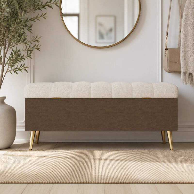 Banc de rangement avec repose-pieds Banc de chambre rembourré avec rangement