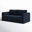 Causeuse modulaire en velours à accoudoirs arrondis 74 po Deirdre-513645641