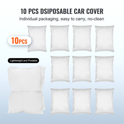 10pcs Clear Plastic Temporary Universal Disposable Car Cover 22' x 12' L VI