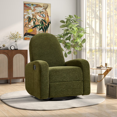 32.7" Wide Modern And Soft Manual Swivel And Glider Standard Recliner