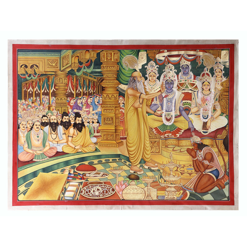 Shree Ram Rajyabhishek | Aquarelle sur coton