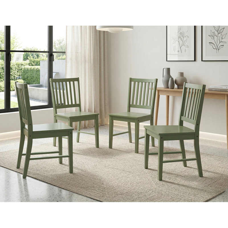 Chaise d'appoint à dossier en lattes Ailise, Vert olive