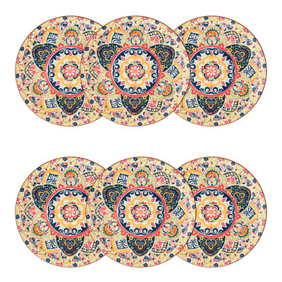 10 Strawberry Street Fiesta Bloom Dinner Plates,
