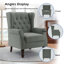 Duward 74Cm Wide Tufted Wingback Armchair with Solid Wood Legs-1791756086