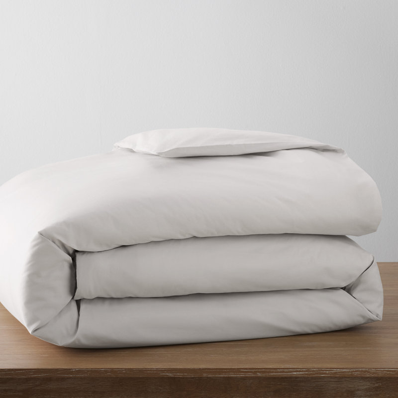 Coyer Classic Cotton Percale Duvet Cover Set, Twin / Twin XL Duvet Cover + 1 Pillow Shams, Soft Gray