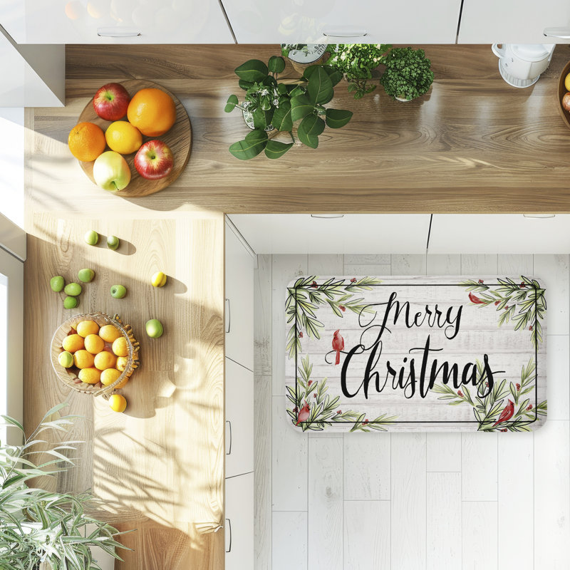 Tapis de sol Rustic Merry Christmas Cardinals