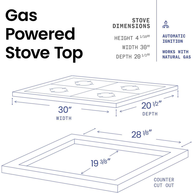 ABBA Black Natural Gas 5 Burner Cooktop