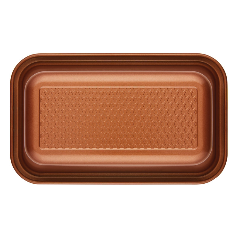 Ayesha Curry Bakeware Nonstick Loaf / Meatloaf / Bread Pan Set, 2 Piece, Copper