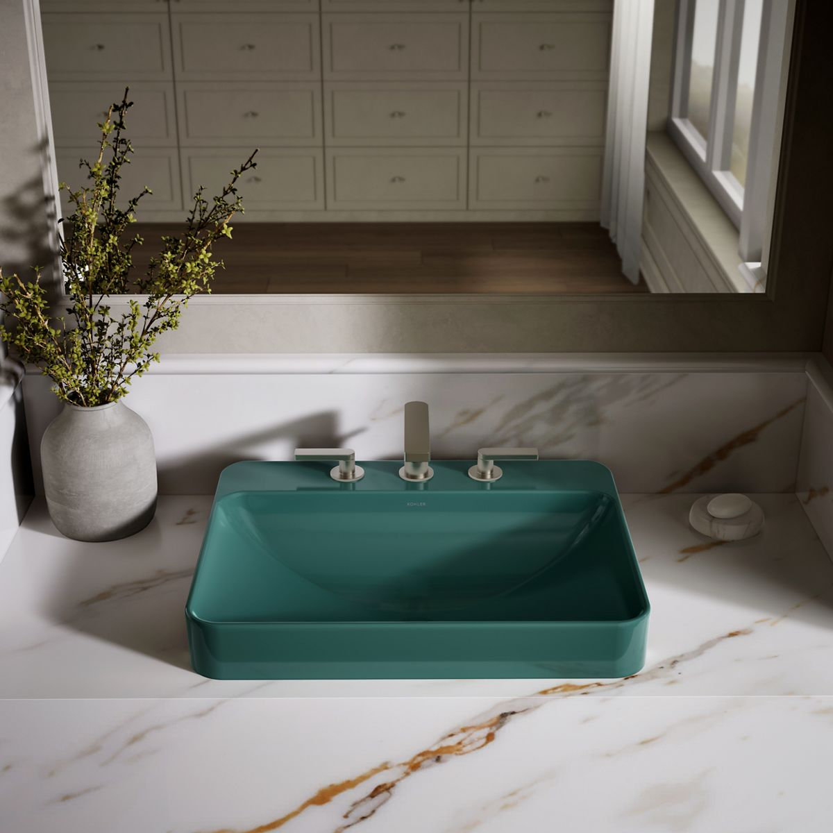 Vox Rectangular Vessel Sink, 3, Green