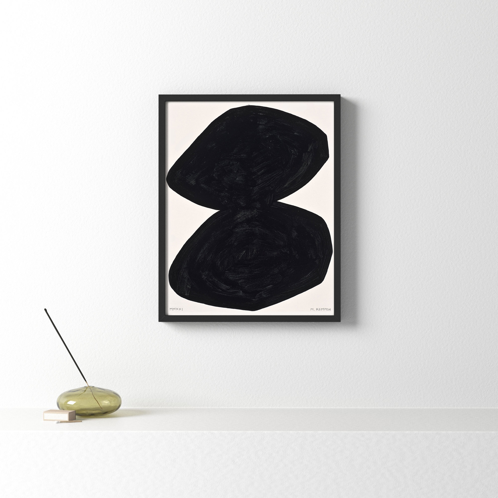 Module On White 2 by Michael Kempen, 20" H x 16" W x 1.25" D, Black