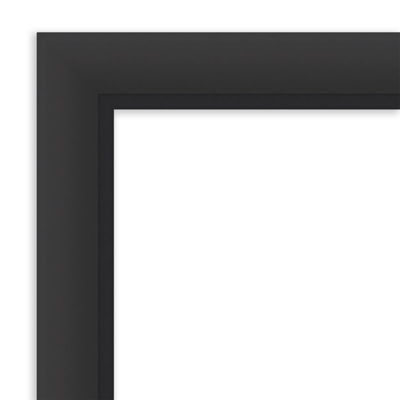 Miroir mural incliné non biseauté, 29,5 po x 23,5 po, Noir