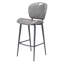 Chaise de bar en similicuir et acier à dossier bas 30 po gris et noir