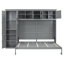 Grand lit escamotable mural avec armoires, gris
