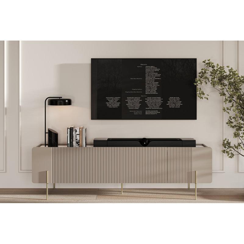 Binnings Unfinished TV Stand for TVs up to 55", Cashmere/Gold