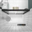 Pare-baignoire coulissant réglable en aluminium avec verre trempé transparent, quincaillerie noire et conception imperméable pour salles de bain modernes, porte de douche-123698834