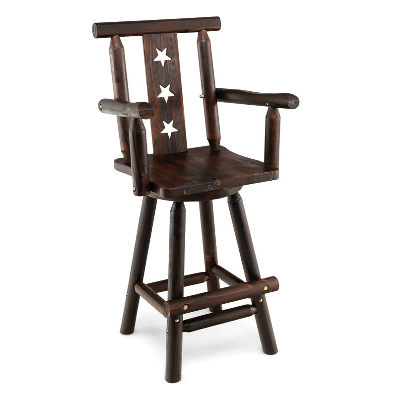 Swivel Solid Wood Counter Stool