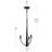 Jheni Three-Light Matte Black Chandelier-127380294-130774068