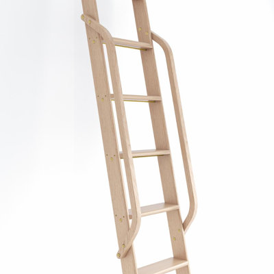 Échelle de bibliothèque en bois rouge chêne (sans échelle)
