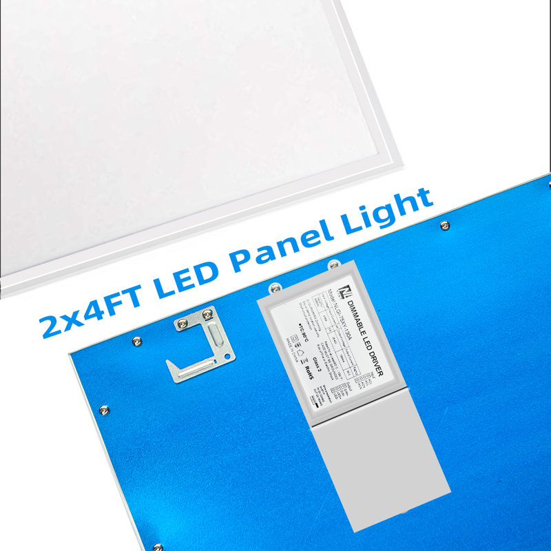 2x4 LED Flat Panel Light, 4 Pack 7800LM Drop Ceiling Light Fixture, 5000K Flat Panel LED Ceiling Lamp 0-10V Dimmable 2x4 Recessed Edge-Lit Troffer Fixture for Office Kitchen, ETL Listed