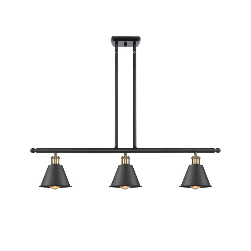 Dallyn 3 - Light Kitchen Island Pendant, 6 Watt Vinage LED Bulb, Polished Nickel, Polished Nickel