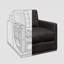 Fauteuil pivotant en cuir Monterrey