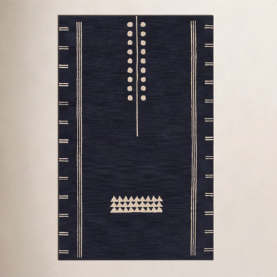 Sameer Navy Sand Hand-Tufted Wool Rug