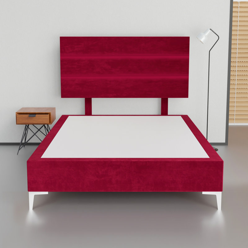Allivia Upholstered Platform Bed, Twin, Burgundy