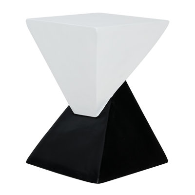 Modern Geometric MGO Side Table - & Two Tone Indoor Outdoor End Table For Living Room, Patio, Garden, Base