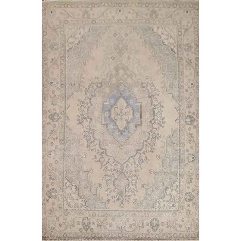 Tapis traditionnel en laine à motif géométrique 6 x 9