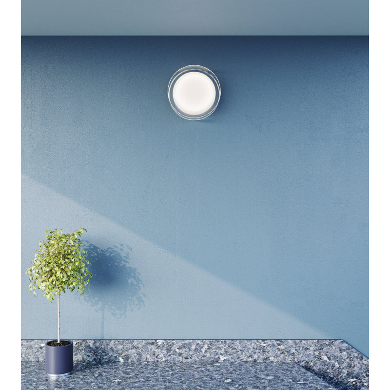 Steel LED Flush Mounted Sconce, Crystal, 2700K, No