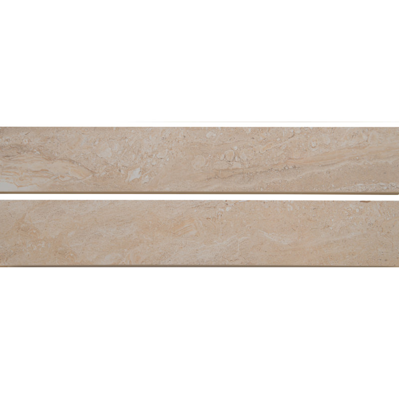 Aria Oro 18" x 3" Beige Polished Porcelain Bullnose Tile Trim