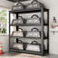 Étagère de rangement en métal à 4 niveaux réglable en hauteur, organisateur vertical, H 63 po x l 45,27 po x P 17,7 po, noir, assemblage requis