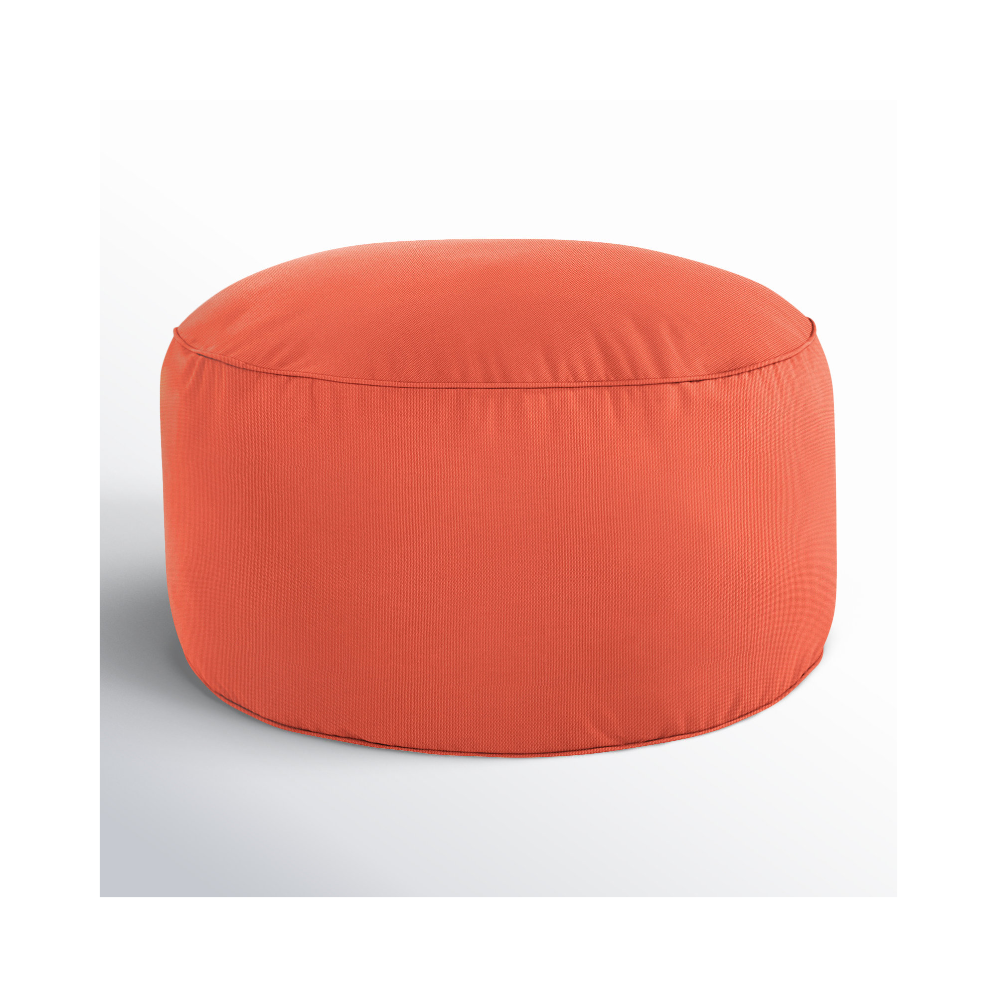Demi Round Upholstered Outdoor Ottoman with Sunbrella® Cushion, Orange
