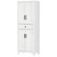 Armoire de cuisine de 67 po de hauteur, 4 portes avec tiroir et tablettes réglables en blanc pour la salle à manger - Maximisez votre espace de rangement