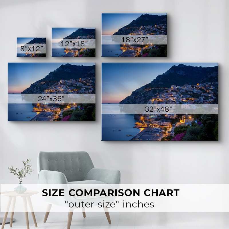 Positano Evening -Gallery Wrapped Cavas, 24" H x 36" W