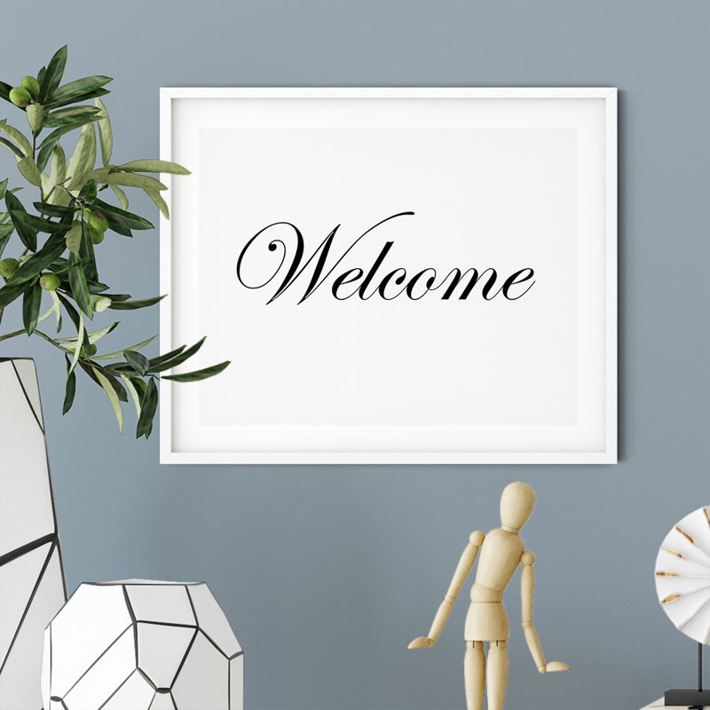 Welcome - reproduction d'art textuel sur papier sans cadre, H 8 po x 10 po x P 0,01 po