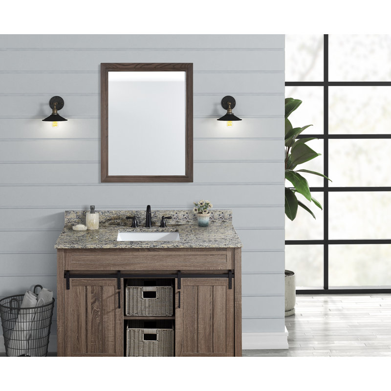Comptoir de meuble-lavabo 49 po en granite clair avec évier et dosseret Santa Cecilia, Lumière Santa Cecilia
