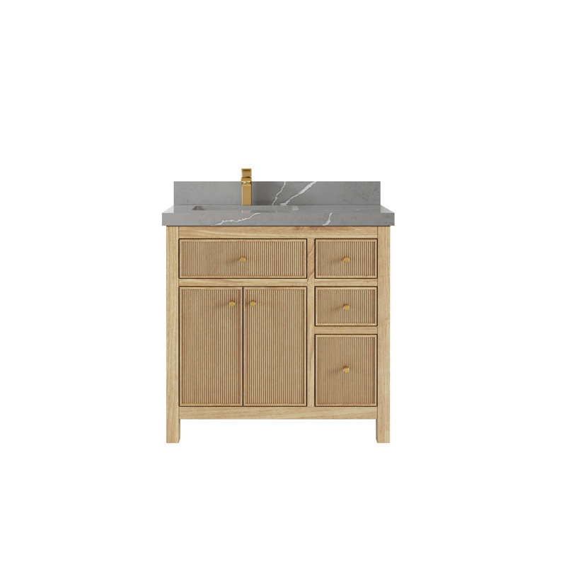 Ensemble de meuble-lavabo simple 36 po Sonoma, Gris Piatra