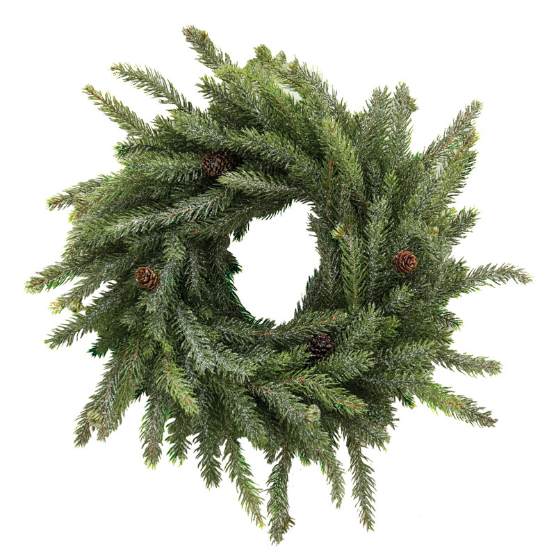 Faux Spruce Plastic, Metal 18'' Wreath