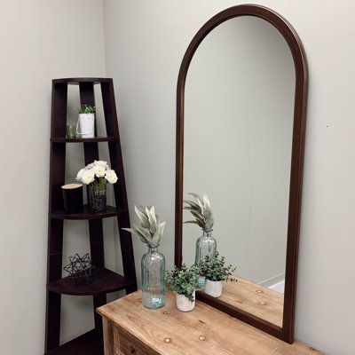 Wood Frame Arch Wall Mirror