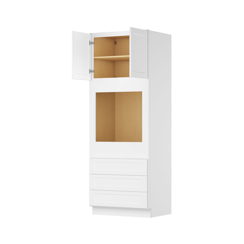 Meuble de cuisine avec four, à monter soi-même, 84 cm L x 61 cm P x 229 cm H, blanc