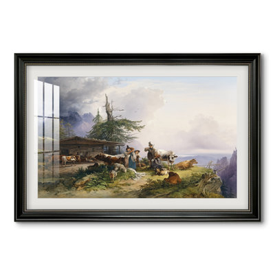 Une ferme alpine sur l'Untersberg, 1835 - Friedrich Gauermann - Estampe encadrée sur mesure