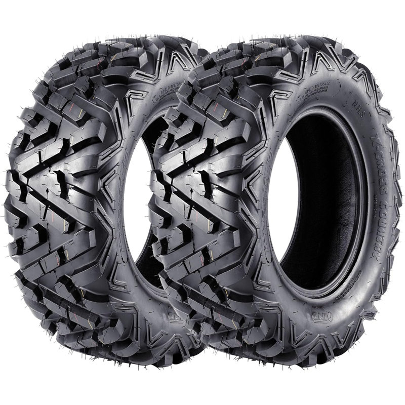 Set Of 2 19x7-8 4pr Tubeless All Terrain Atv Tires, Puncture Resistant High Load Off Road Replacement Rubber Tyres for Multi Purpose Vehicles