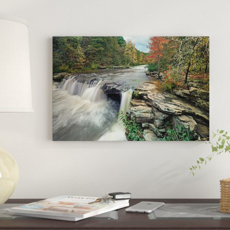 «Waterfall Mulberry River Arkansas» par Tim Fitzharris - reproduction d'art sur toile tendue, H 12 po x l 18 po x P 1,5 po