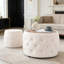 Luxueux repose-pieds gigognes en velours 2 fonctions 4 en 1 avec plateau en bois, aucun assemblage requis-374657447