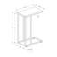 Contemporary C-Shaped Accent Table, Tempered Glass, White Metal, For Living Room/Bedroom/Snack Use | Gift Idea-1763208788-1808764674