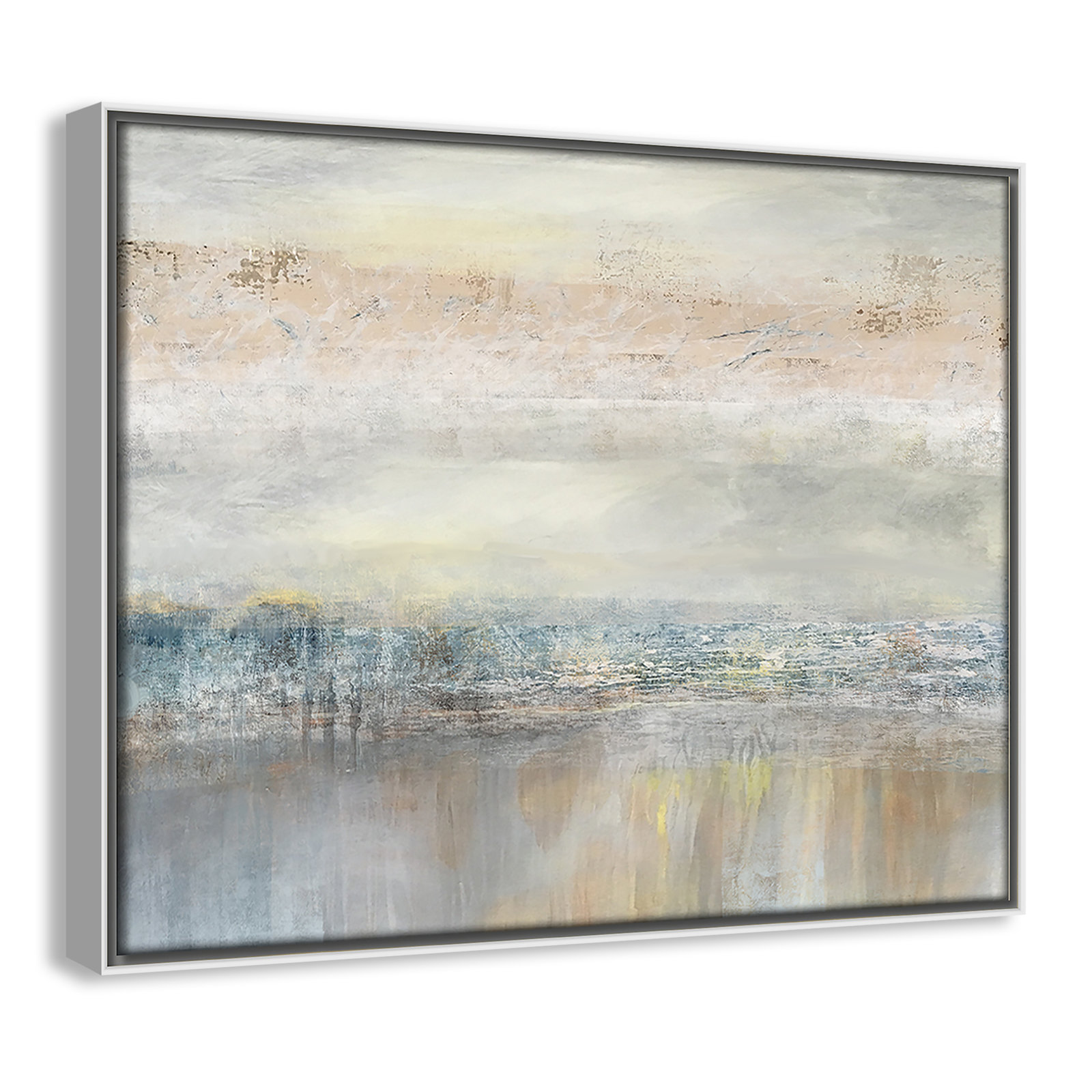 Electra "From A Distance" Painting by Nan, 12.5" H x 15.5" W, Picture Framed Canvas, Espresso