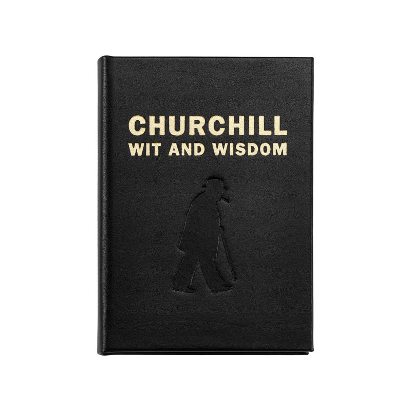 Graphic Image Churchill Wit and Wisdom Coffee Table Book, Leather, Black